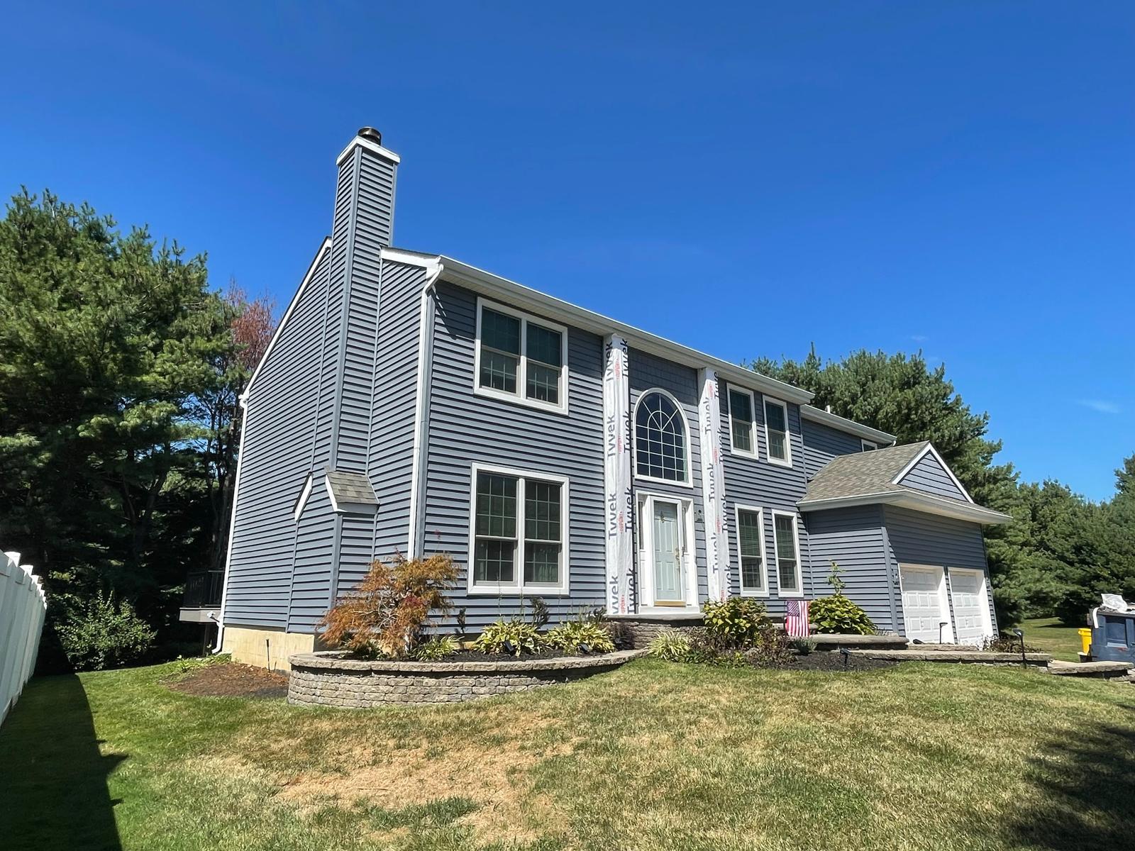 Vinyl siding replacement on two-story home, South Jersey