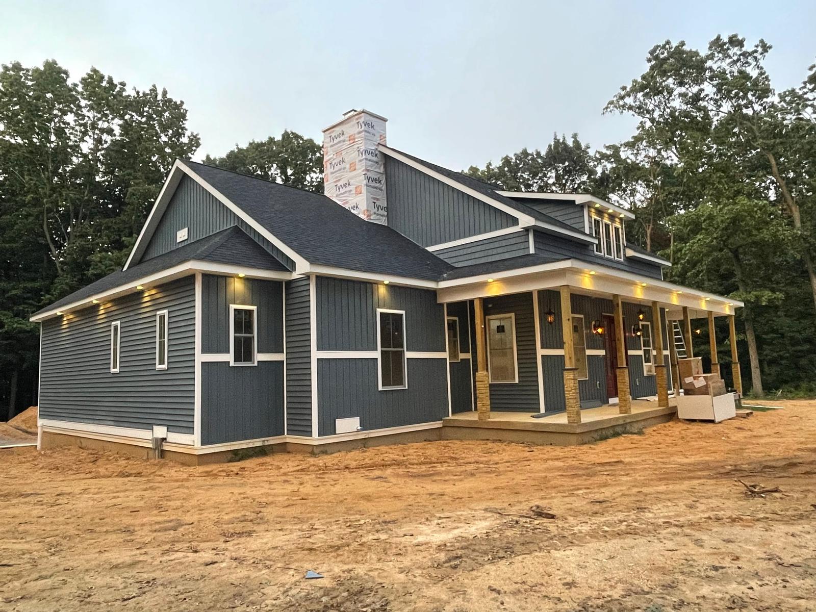 New construction with board and batten siding, South Jersey
